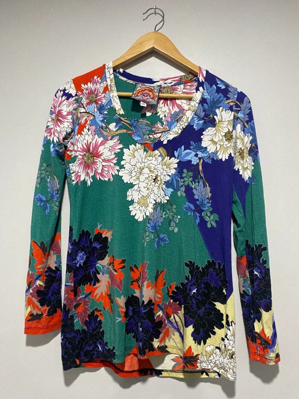 Johnny Was Marritt Favorite V Neck Long Sleeve Tee Shirt Top xs